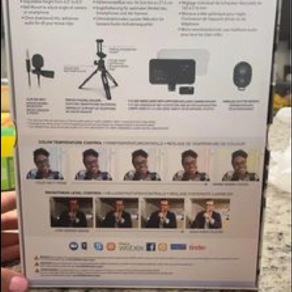 Tripod with light, microphone and Bluetooth remote brand new